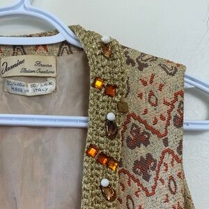 Jasmine Florence one of a kind metallic vest w embellishments, Gold